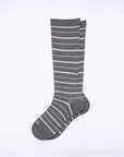綿混着圧_グレー/ホワイトストライプ_平置き