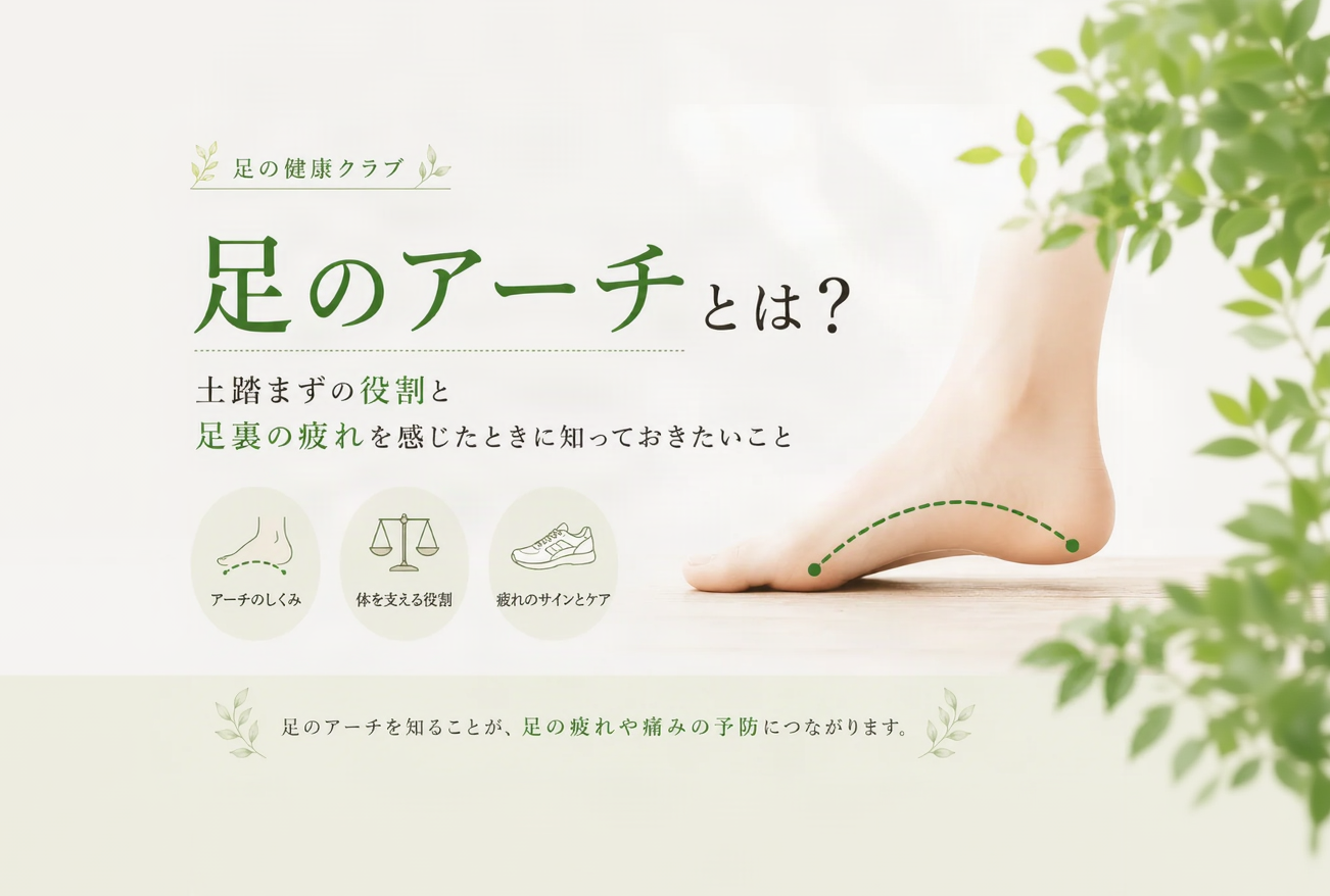 【足のアーチとは？】土踏まずの役割と足裏の疲れを感じたときに知っておきたいこと