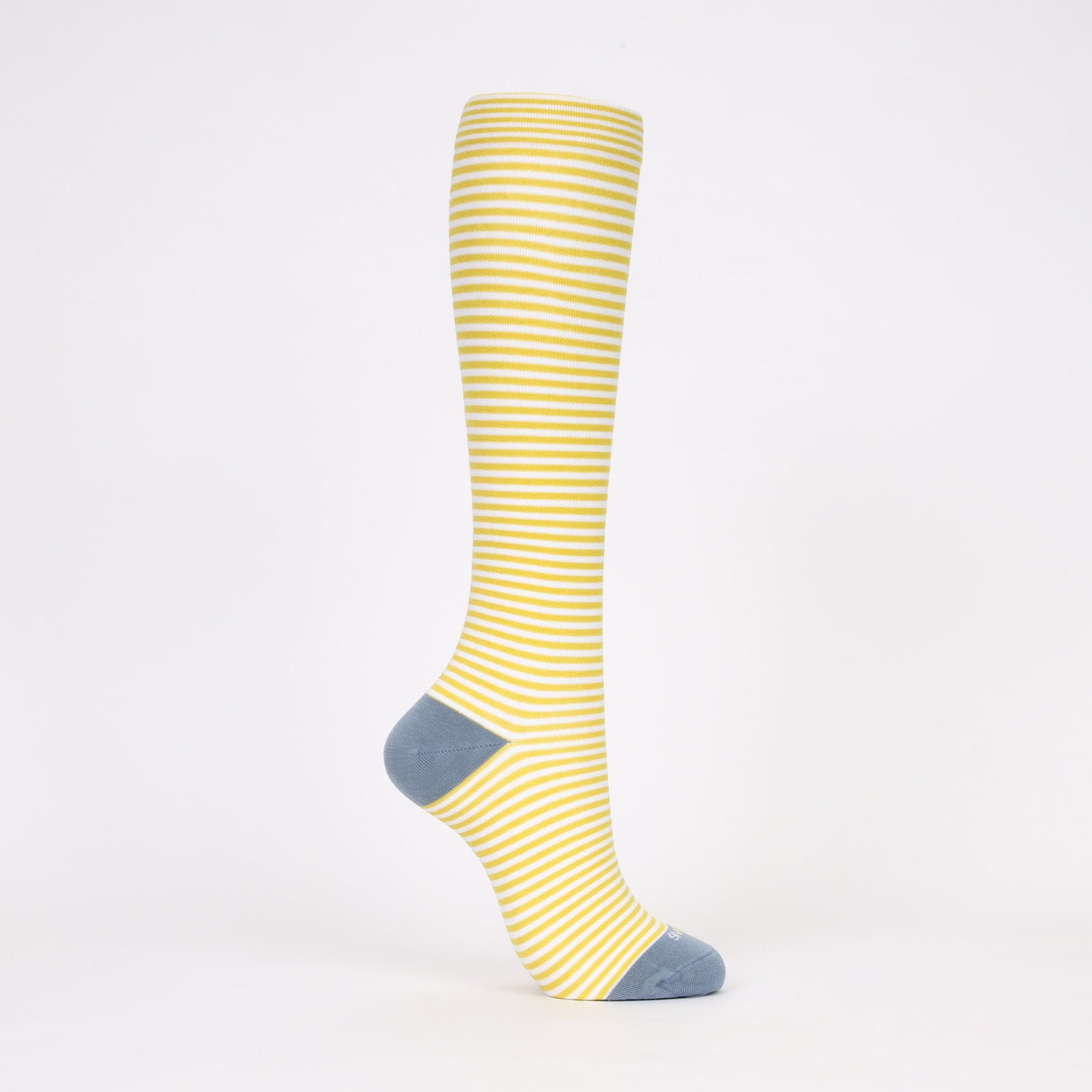 綿混着圧ハイソックス [変形ボーダー]