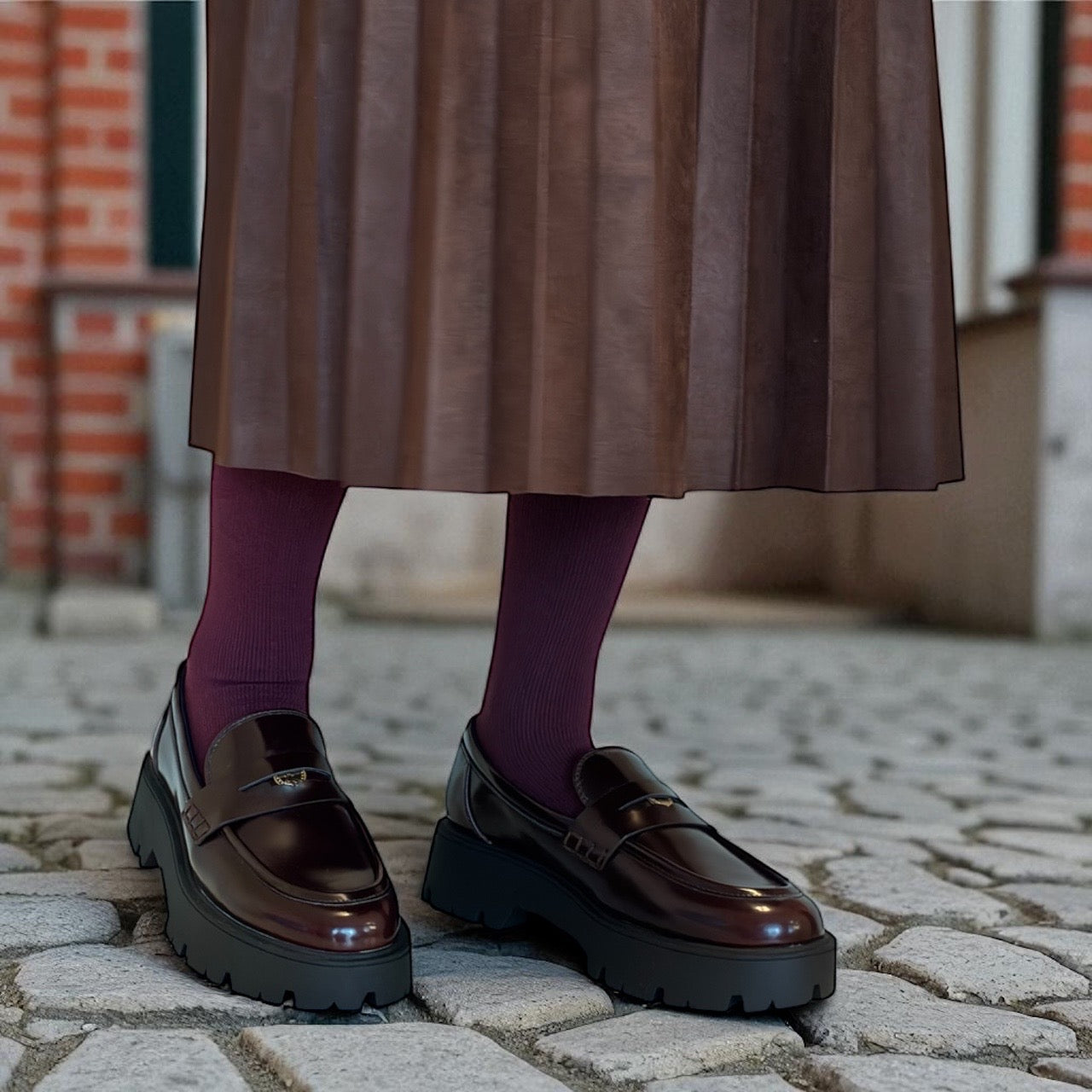 綿混着圧ハイソックス [クラシカル無地]