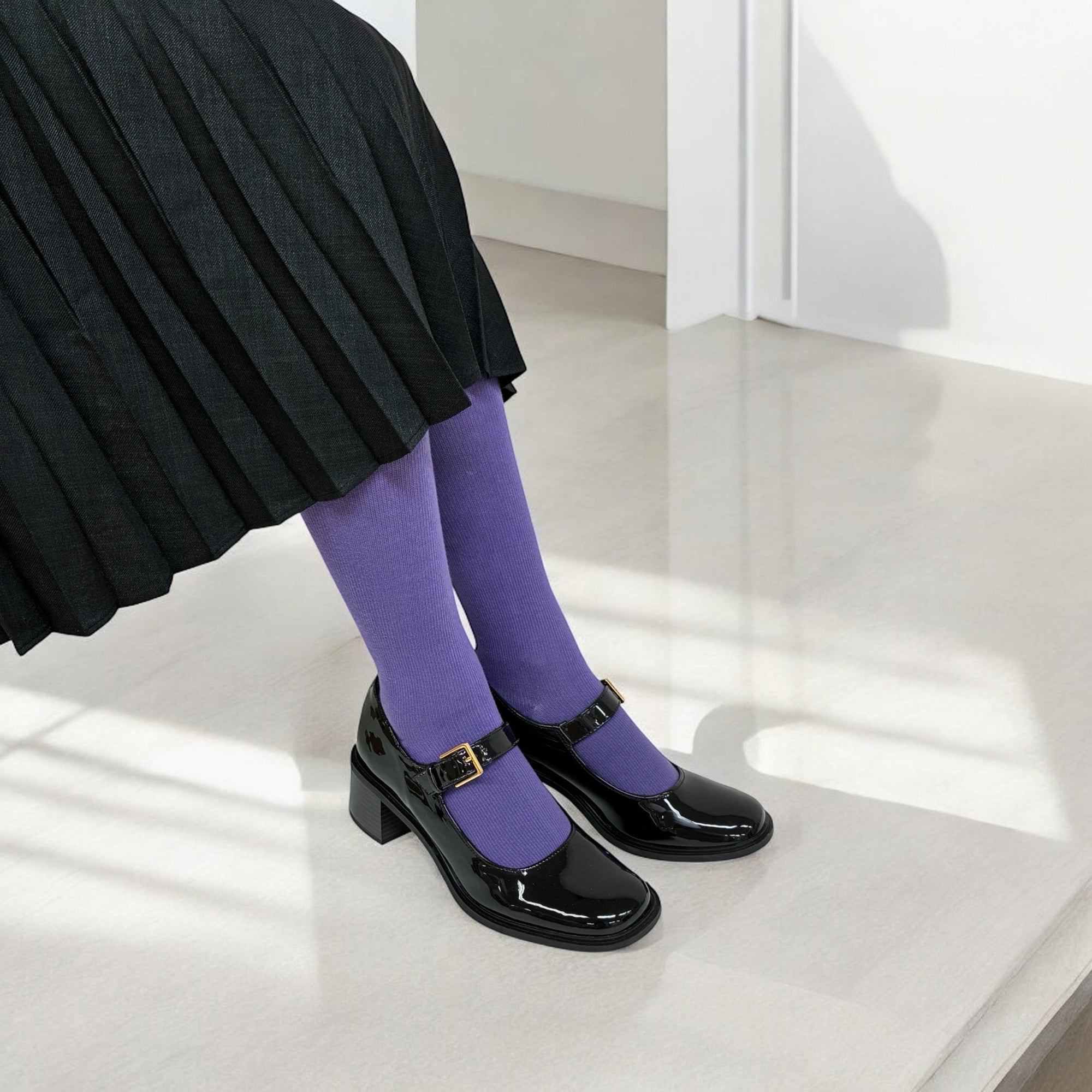 綿混着圧ハイソックス [クラシカル無地]