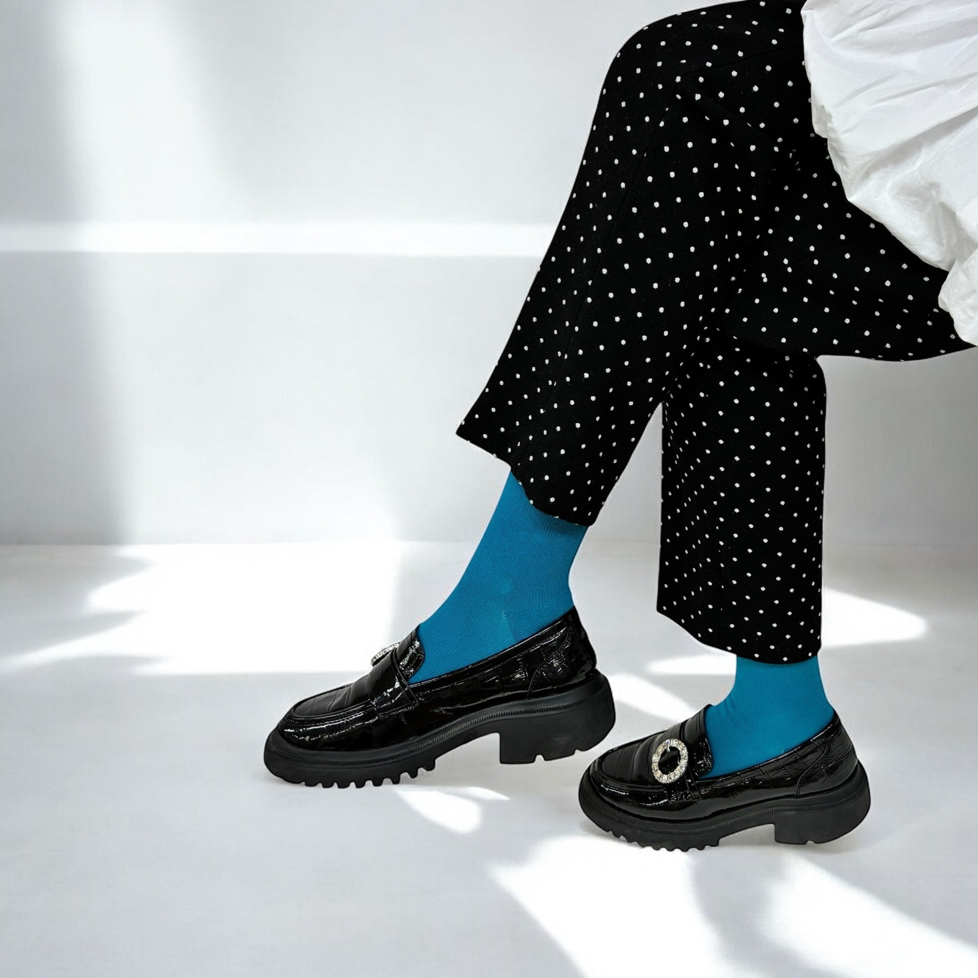 綿混着圧ハイソックス [クラシカル無地]