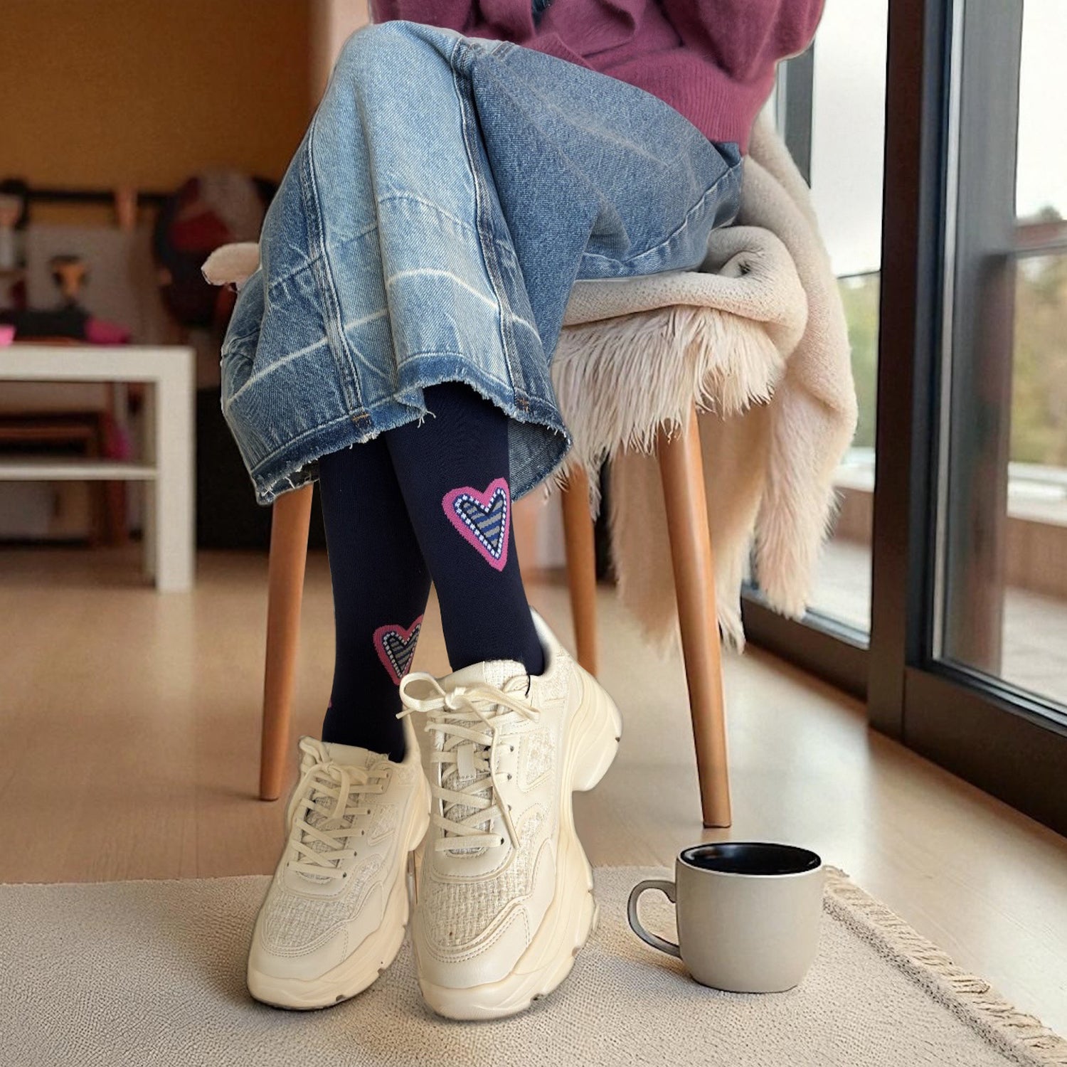 綿混着圧ハイソックス [トレンド]